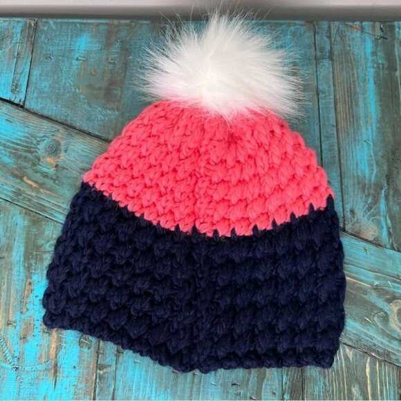FABLETICS Pink &  Navy Blue Knit Toque - Picture 6 of 6